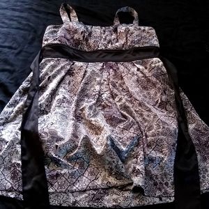 Black & silver lace pattern party dress